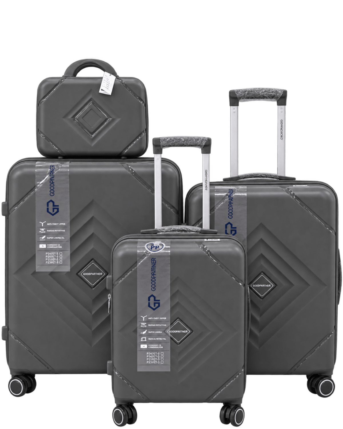 Good Partner Rock Complete Luggage Set with Beauty Bag - houseofluggage