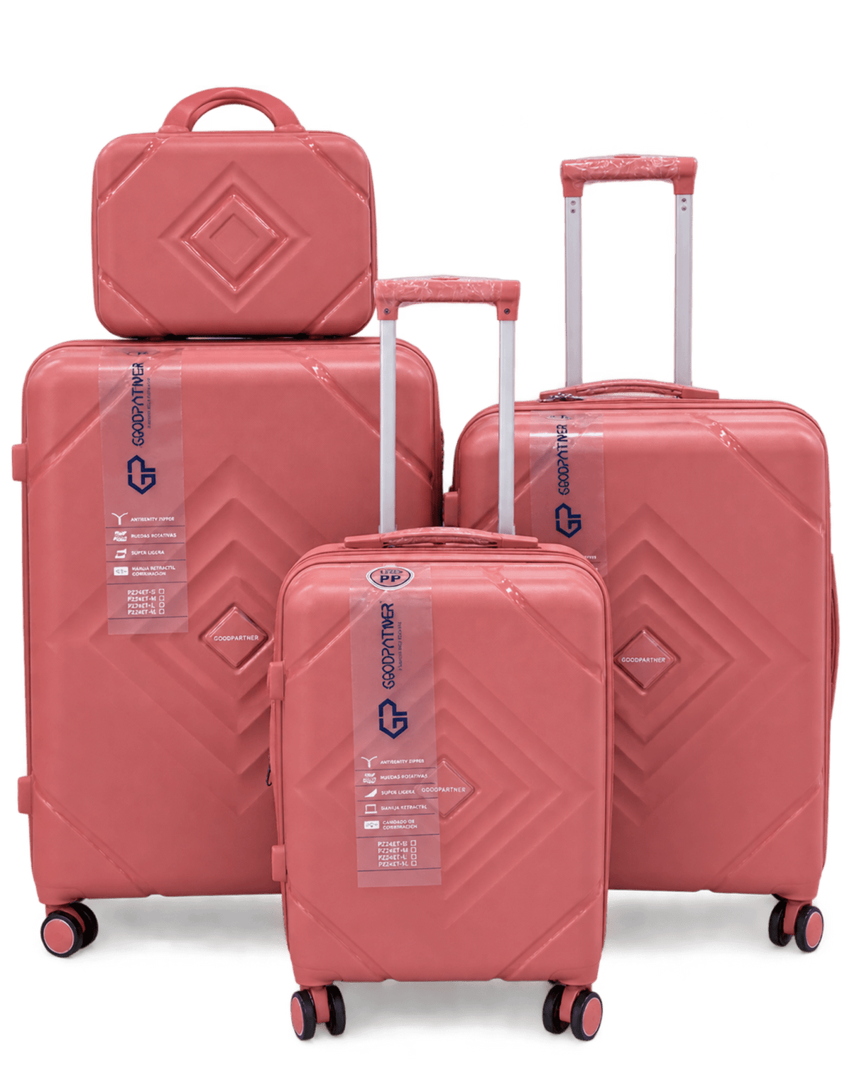 Good Partner Rock Complete Luggage Set with Beauty Bag - houseofluggage