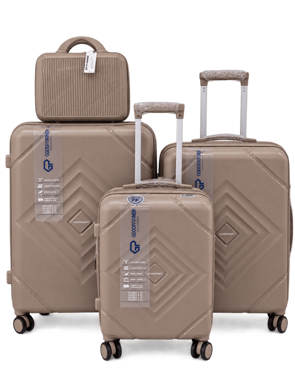 Good Partner Rock Complete Luggage Set with Beauty Bag - houseofluggage