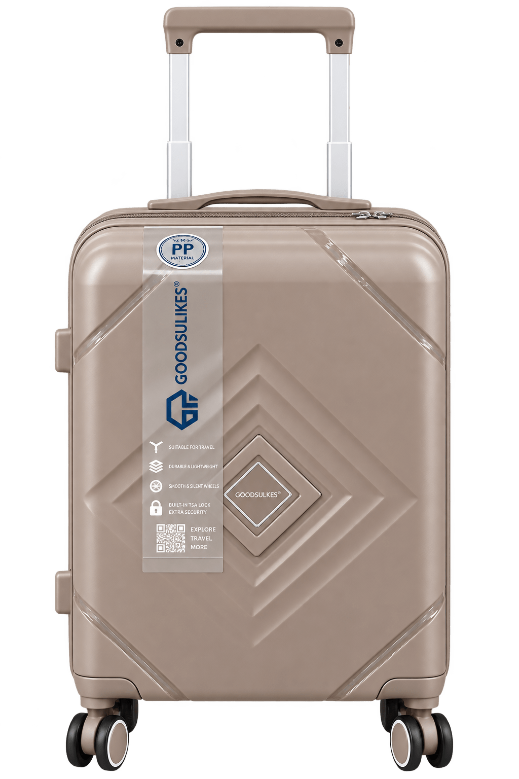 GOOD PARTNER SMALL HAND-CARRY TROLLEY ARTICLE ROCK - houseofluggage